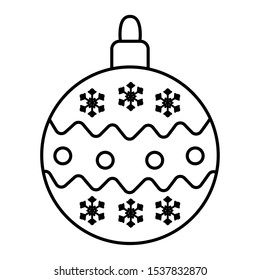 white background with ball snow dots snowflakes merry christmas vector illustration thick line