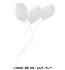 White background with white balloons, glossy balloons