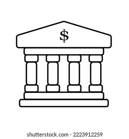 icono de vector de banco de fondo blanco