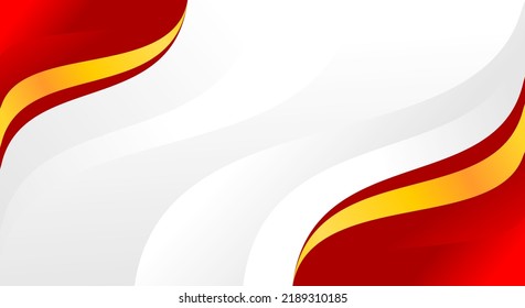 White background banner with red and orange wavy vector