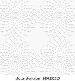 White Background with Beautiful Geometric Pattern Ornament