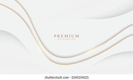 White background with beautiful golden lines, elegant, modern.