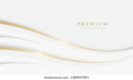 White background with beautiful golden lines, elegant, modern