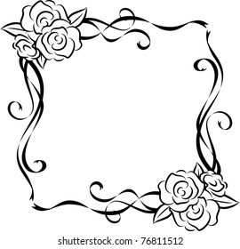 White background with beautiful roses. Vector