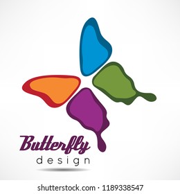 White background with black butterfly