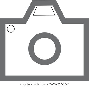 white background and black camera icon for illustration