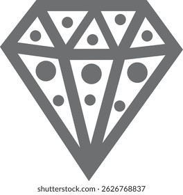 white background and black crack Diamond icon for illustration