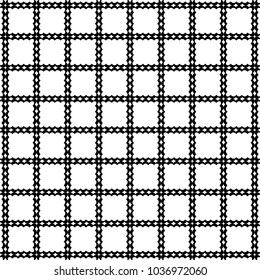 White background with black elements that make up the grid