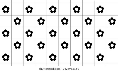 White background with black flowers