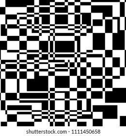 White background with a black frame of grid cube