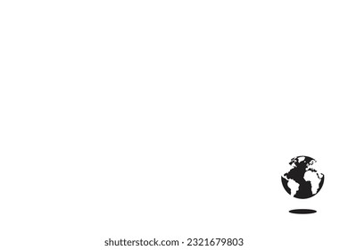 white background with black and white globe, world, earth picture in the down left corner wallpaper