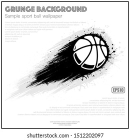 White background with black grunge basketball and sample text