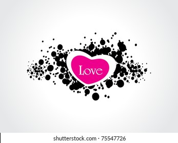 white background with black grunge, isolated heart