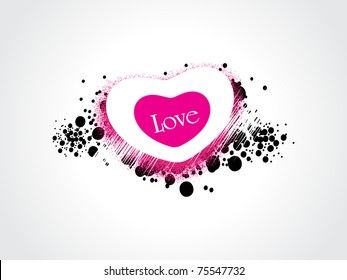 white background with black grunge, isolated romantic heart