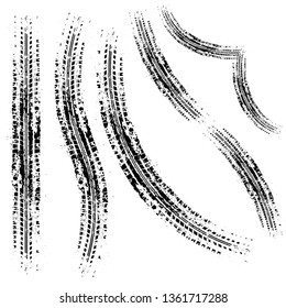 White background with black grunge tire tracks