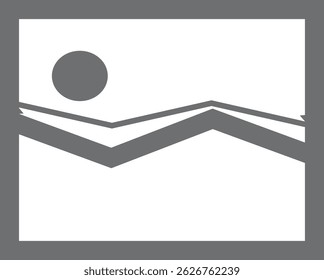 white background and black image file icon for illustration