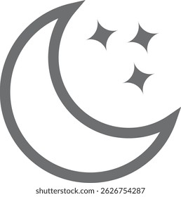 white background and black moon icon for illustration