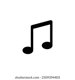 Weißer Hintergrund und schwarz Musikalisches Notensymbol