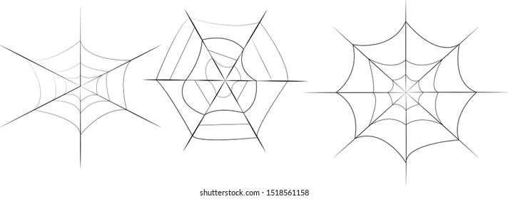 White background, black objects related to Halloween in the form of unusual cobwebs. 2D linear graphics. You can print on different things, for example, on a mug, T-shirt, postcard.