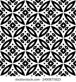 White background with black pattern. Seamless texture for fashion, textile design,  on wall paper, wrapping paper, fabrics and home decor. Simple repeat pattern.