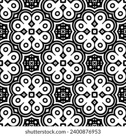 White background with black pattern. Seamless texture for fashion, textile design,  on wall paper, wrapping paper, fabrics and home decor. Simple repeat pattern.