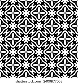 White background with black pattern. Seamless texture for fashion, textile design,  on wall paper, wrapping paper, fabrics and home decor. Simple repeat pattern.