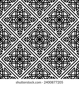 White background with black pattern. Seamless texture for fashion, textile design,  on wall paper, wrapping paper, fabrics and home decor. Simple repeat pattern.