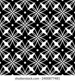White background with black pattern. Seamless texture for fashion, textile design,  on wall paper, wrapping paper, fabrics and home decor. Simple repeat pattern.
