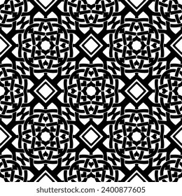 White background with black pattern. Seamless texture for fashion, textile design,  on wall paper, wrapping paper, fabrics and home decor. Simple repeat pattern.