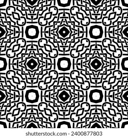 White background with black pattern. Seamless texture for fashion, textile design,  on wall paper, wrapping paper, fabrics and home decor. Simple repeat pattern.