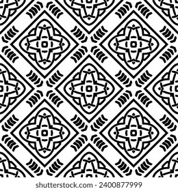 White background with black pattern. Seamless texture for fashion, textile design,  on wall paper, wrapping paper, fabrics and home decor. Simple repeat pattern.