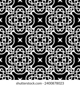 White background with black pattern. Seamless texture for fashion, textile design,  on wall paper, wrapping paper, fabrics and home decor. Simple repeat pattern.