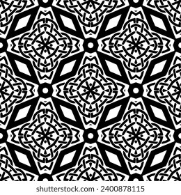 White background with black pattern. Seamless texture for fashion, textile design,  on wall paper, wrapping paper, fabrics and home decor. Simple repeat pattern.
