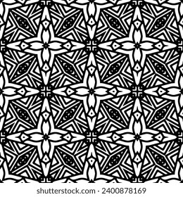 White background with black pattern. Seamless texture for fashion, textile design,  on wall paper, wrapping paper, fabrics and home decor. Simple repeat pattern.