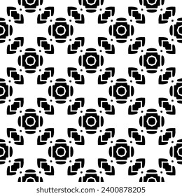 White background with black pattern. Seamless texture for fashion, textile design,  on wall paper, wrapping paper, fabrics and home decor. Simple repeat pattern.