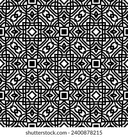 White background with black pattern. Seamless texture for fashion, textile design,  on wall paper, wrapping paper, fabrics and home decor. Simple repeat pattern.