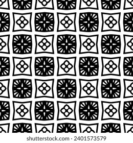 White background with black pattern. Seamless texture for fashion, textile design,  on wall paper, wrapping paper, fabrics and home decor. Simple repeat pattern.