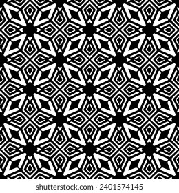 White background with black pattern. Seamless texture for fashion, textile design,  on wall paper, wrapping paper, fabrics and home decor. Simple repeat pattern.