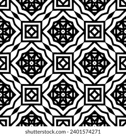 White background with black pattern. Seamless texture for fashion, textile design,  on wall paper, wrapping paper, fabrics and home decor. Simple repeat pattern.
