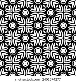 White background with black pattern. Seamless texture for fashion, textile design,  on wall paper, wrapping paper, fabrics and home decor. Simple repeat pattern.