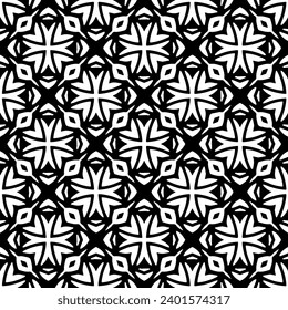 White background with black pattern. Seamless texture for fashion, textile design,  on wall paper, wrapping paper, fabrics and home decor. Simple repeat pattern.