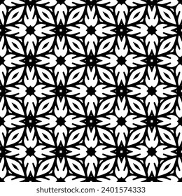 White background with black pattern. Seamless texture for fashion, textile design,  on wall paper, wrapping paper, fabrics and home decor. Simple repeat pattern.