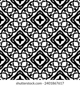 White background with black pattern. Seamless texture for fashion, textile design,  on wall paper, wrapping paper, fabrics and home decor. Simple repeat pattern.