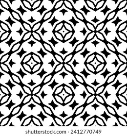 White background with black pattern. Seamless texture for fashion, textile design,  on wall paper, wrapping paper, fabrics and home decor. Simple repeat pattern.