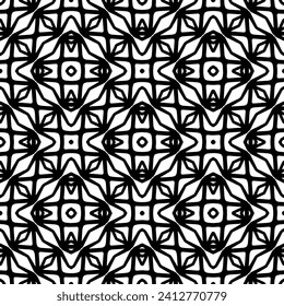 White background with black pattern. Seamless texture for fashion, textile design,  on wall paper, wrapping paper, fabrics and home decor. Simple repeat pattern.