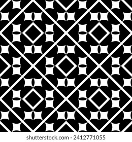 White background with black pattern. Seamless texture for fashion, textile design,  on wall paper, wrapping paper, fabrics and home decor. Simple repeat pattern.