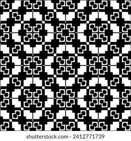 White background with black pattern. Seamless texture for fashion, textile design,  on wall paper, wrapping paper, fabrics and home decor. Simple repeat pattern.