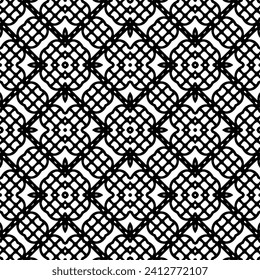 White background with black pattern. Seamless texture for fashion, textile design,  on wall paper, wrapping paper, fabrics and home decor. Simple repeat pattern.