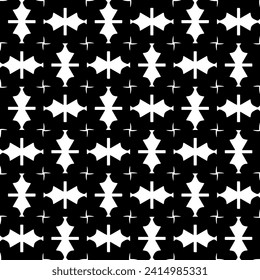 White background with black pattern. Seamless texture for fashion, textile design,  on wall paper, wrapping paper, fabrics and home decor. Simple repeat pattern.