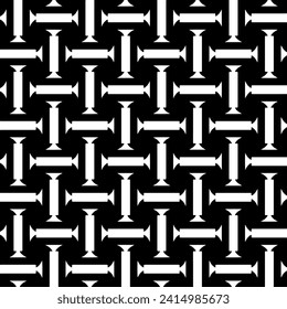 White background with black pattern. Seamless texture for fashion, textile design,  on wall paper, wrapping paper, fabrics and home decor. Simple repeat pattern.